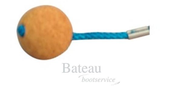 Sleutelhanger van kurk, enkel kurkelement met koord, diameter 35 mm, bruine kurk.