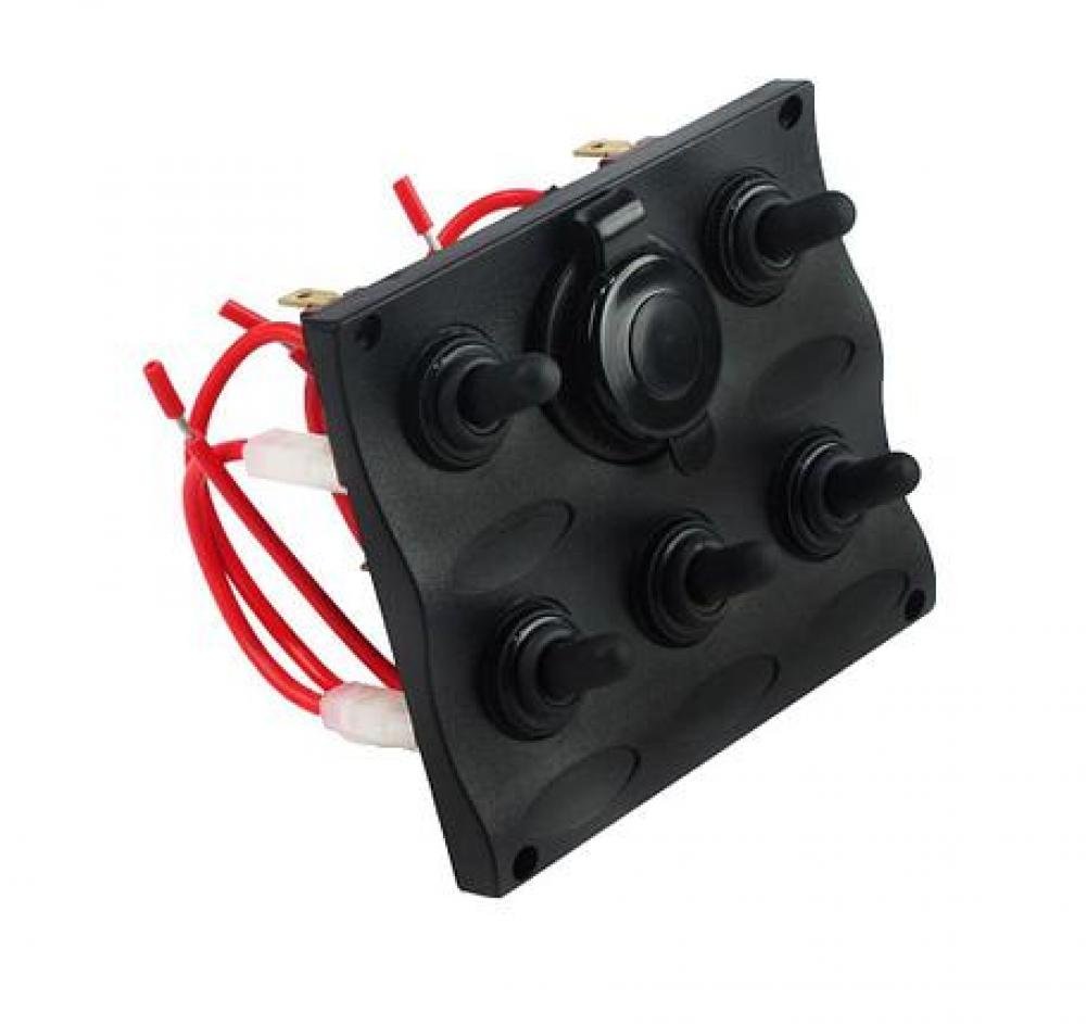 Schakelpaneel met 12Volt stopcontact 5 gangs - Bateau Bootservice