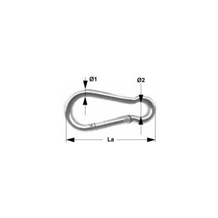 Karabijnhaken, snap haken - Standaardkwaliteit - Standaarduitvoering Roestvrij staal A4 AISI316 10 mm - Bateau Bootservice