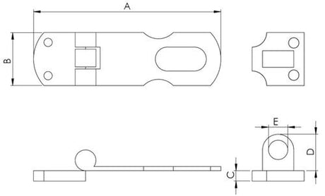 Hollex lock handle 90x25.5mm