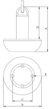 Hollex Anker mushroom Paddestoelanker 5 kg PVC gelamineerd - Bateau Bootservice