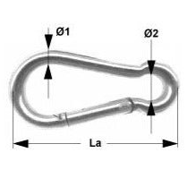 Stainless steel carabiners 80x8mm