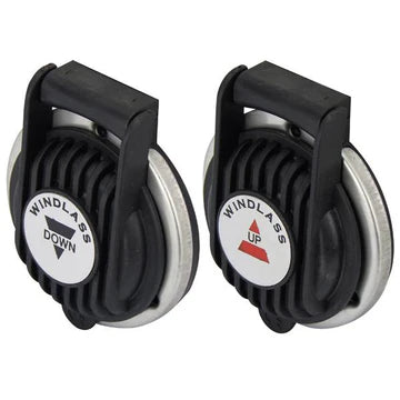 Stainless Steel Foot Switch 'Up' &amp; 'Down', Black (Set of Two) for Anchor Windlass
