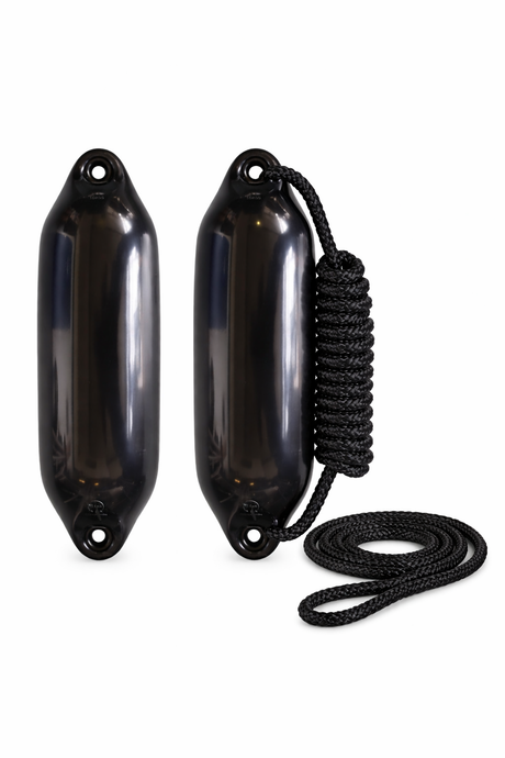 tm fender zwart 11 x 40 cm voor sloepen visboten en console boten. sterke en mooi afgewerkte stootwil. verkrijgbaar met of zonder fenderlijn.