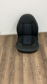 Bootstoel met hoge leuning in zwart en donkergrijs 