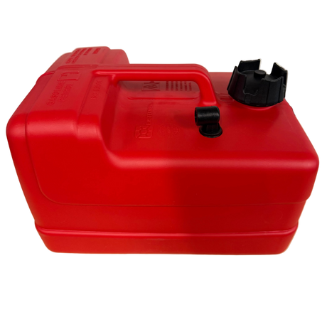 Benzinetank 12 liter rood buitenboordmotor zijkant