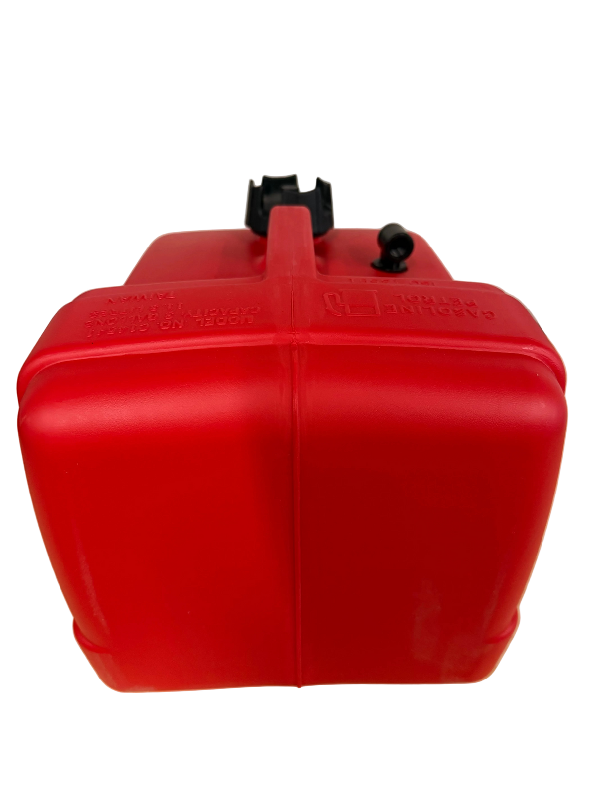 Rode kunststof benzinetank 12 liter voor buitenboordmotor met ontluchting in de dop achter