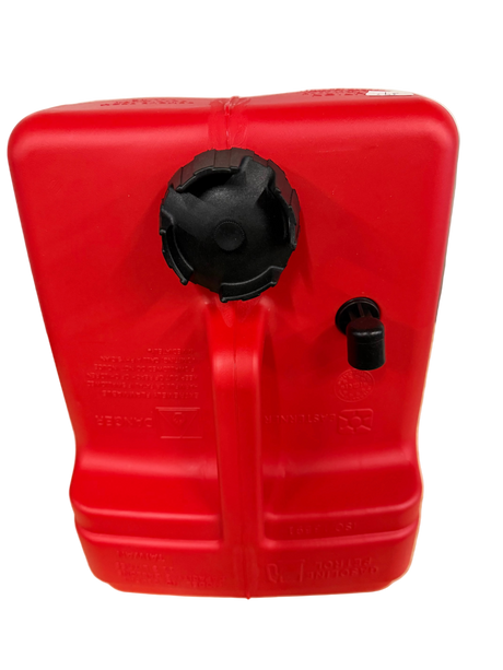 Rode kunststof benzinetank 12 liter voor buitenboordmotor met ontluchting in de dop boven