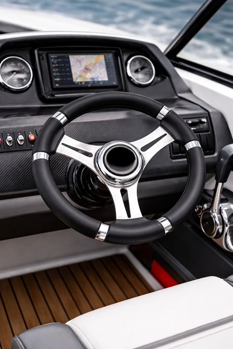 Boat steering wheel black Ø35 cm – sporty &amp; classic