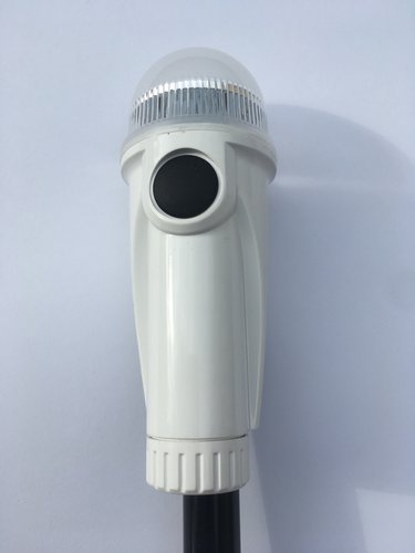 LED Navigation Light Signal white with super suction cup, 38 cm high on battery