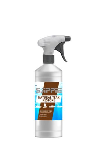 Sjippie Natural Teak Restorer 1L, herstelt de teakkleur, biedt langdurige bescherming en diepe glans zonder schade aan kitnaden.