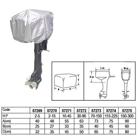 Buitenboordmotor hoes 150 - 300 PK