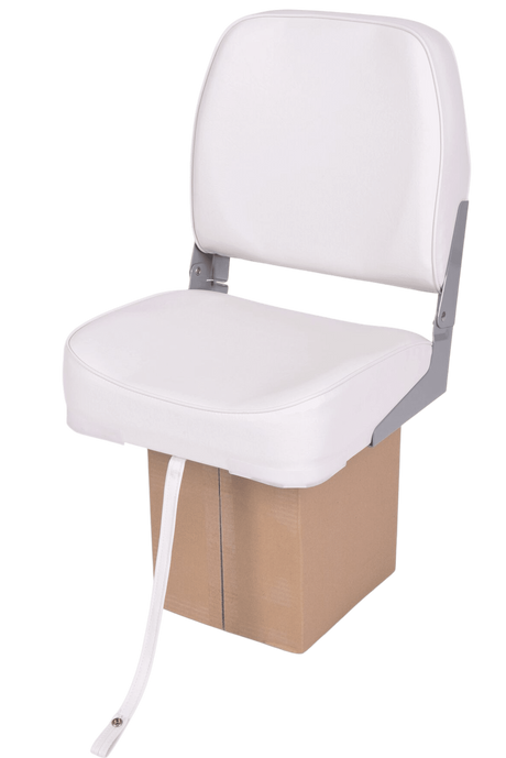 witte inklapbare bootstoelen met kussen en klapbare rugleuning