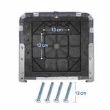 Lage rug bootstoel wit antraciet opvouwbaar model 49x40x39 cm met 13x13 cm montagepatroon onderkant