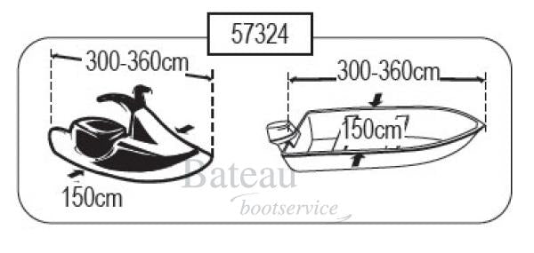 Afdekzeil Jetski of kleine boot 300-360 cm - Bateau Bootservice