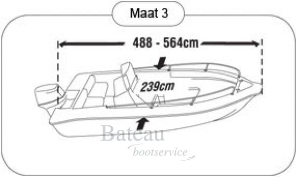 Afdekzeil voor consoleboot 488-564 cm - Bateau Bootservice