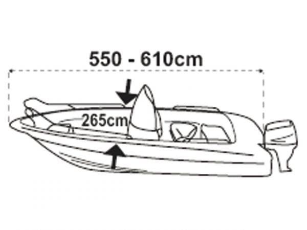 Afdekzeil voor consoleboot 550-610 cm - Bateau Bootservice