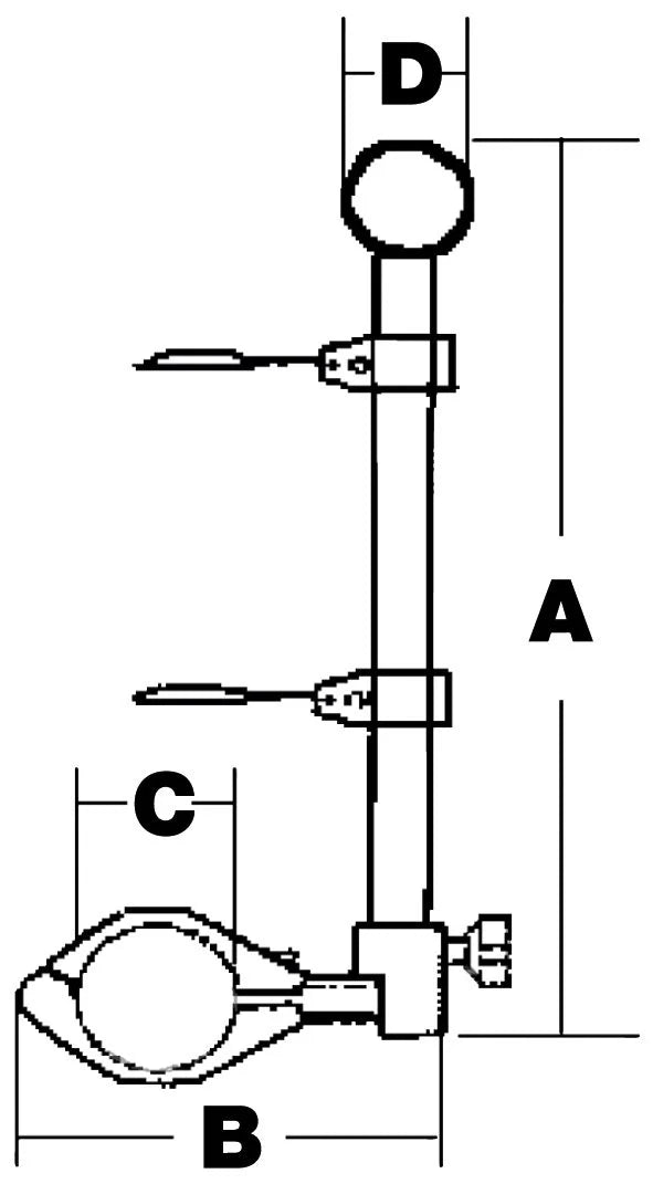 Edelstahl-Flaggenstock für Boote – 450 mm – Reling Ø25 mm