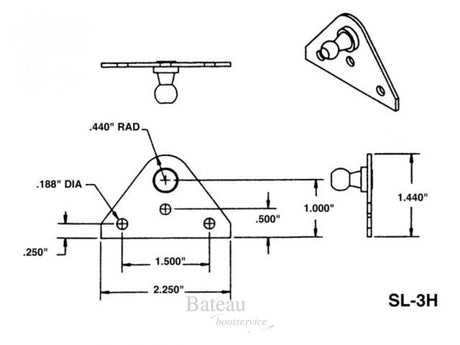 Attwood Vlakke steun SL-3H