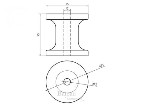 Boegrol 75 mm - Bateau Bootservice