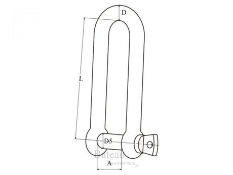 D-sluitingen - lang - oogbout 6 mm - Bateau Bootservice