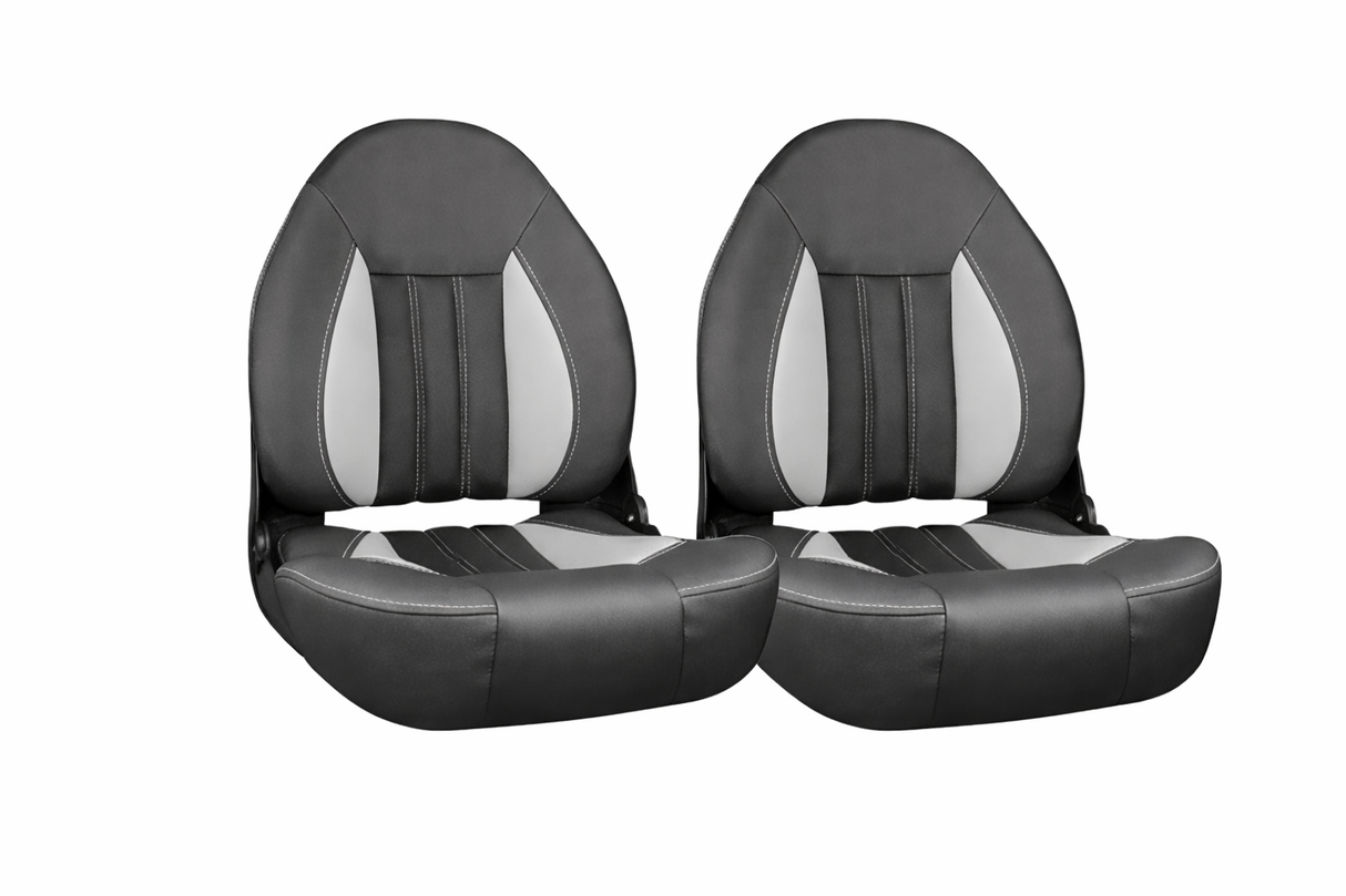 Inklapbare hoge bootstoel zwart grijs voor vissen of comfort