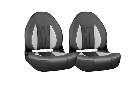 Inklapbare hoge bootstoel zwart grijs voor vissen of comfort