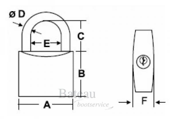 Hangslot 40 mm - Bateau Bootservice