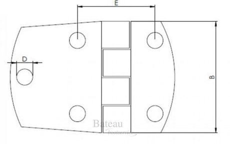 Hollex Deurscharnier 55,5x38mm - Bateau Bootservice