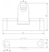 Hollex scharnier 68x25mm - Bateau Bootservice