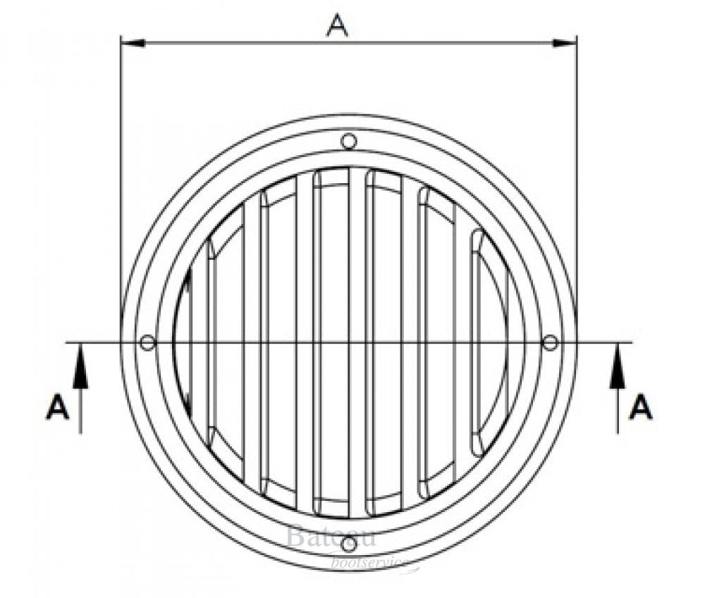 Hollex ventilatierooster 128mm - Bateau Bootservice