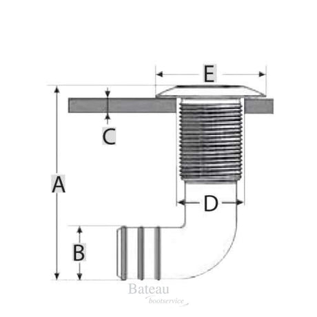 Huiddoorvoer 90 graden 25 mm - Bateau Bootservice