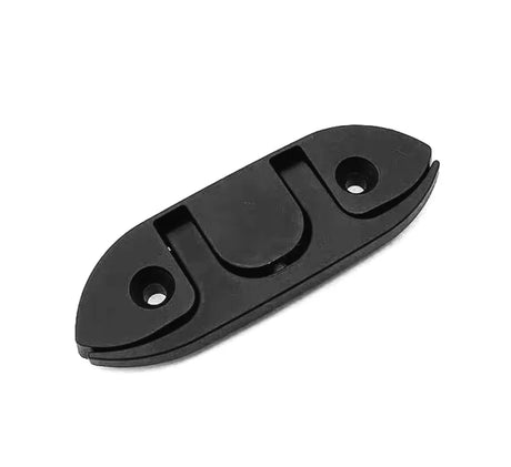 Zwarte inklapbare kikker van RVS 316 voor dekmontage op een boot van 12 cm lang