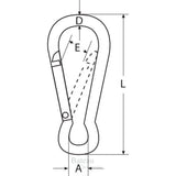 Karabijnhaak RVS 100 mm - Bateau Bootservice