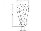 Karabijnhaken met oog 10 mm