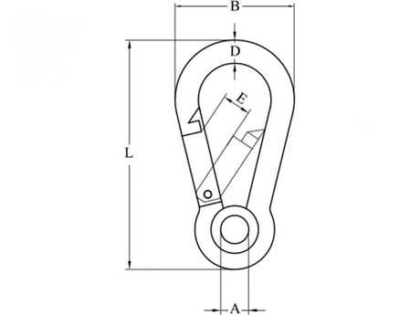 Karabijnhaken met oog 10 mm