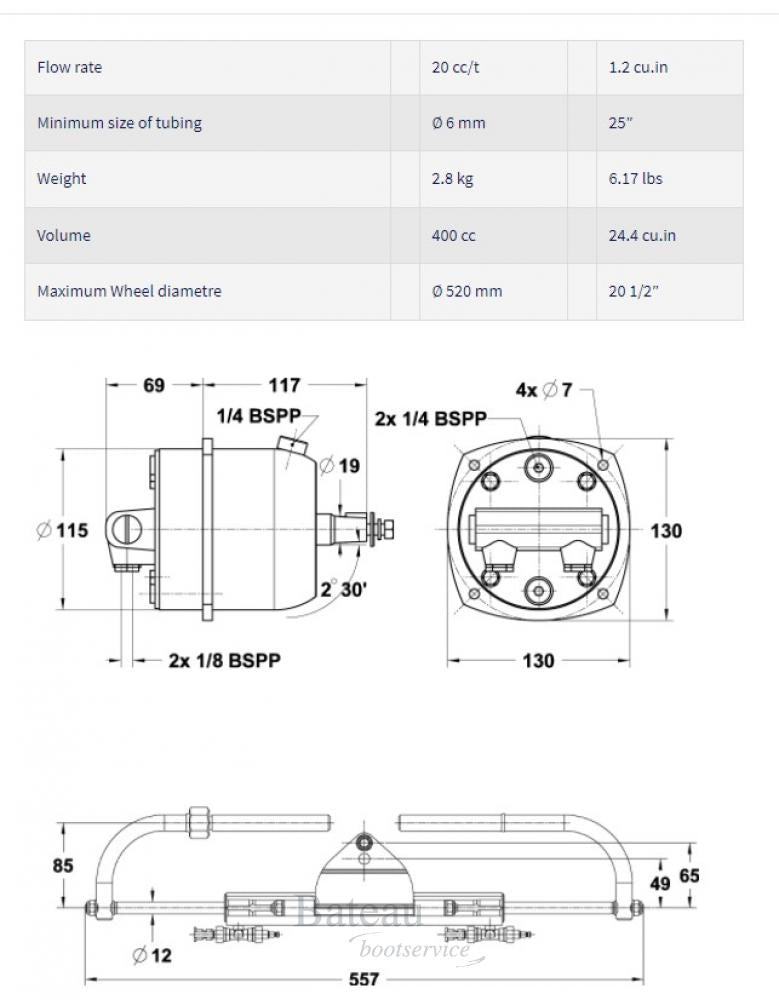Lecomble & Schmitt hydraulische besturing LS80PRO incl. 10mtr leiding - Bateau Bootservice