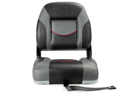 Betaalbaar-boot-stoel-neerklapbaar-zwart-grijs-rood