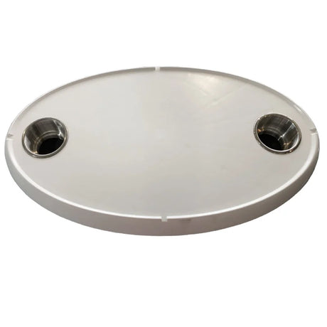 Oval table top set with 2 stainless steel cup holders – including table leg 68.5 cm