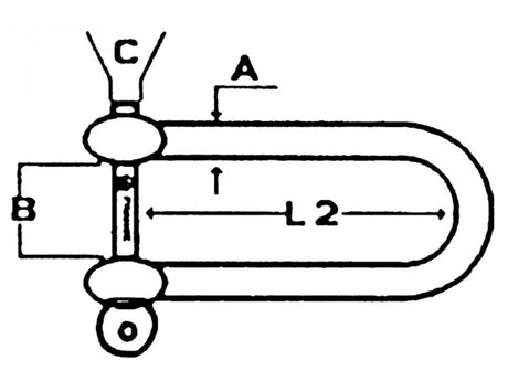 RVS D-sluiting, 8mm extra lang - Bateau Bootservice