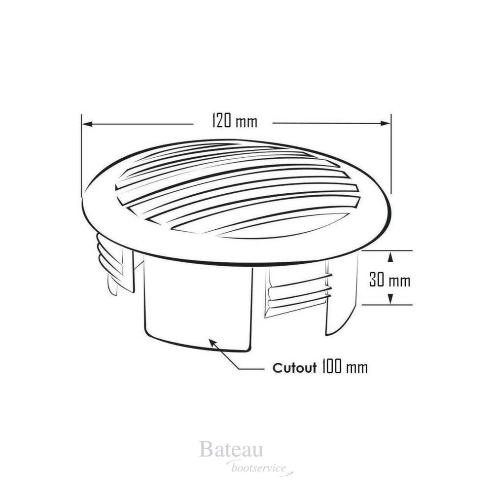 RVS look  Ventilatierooster - Ã˜ 120 mm