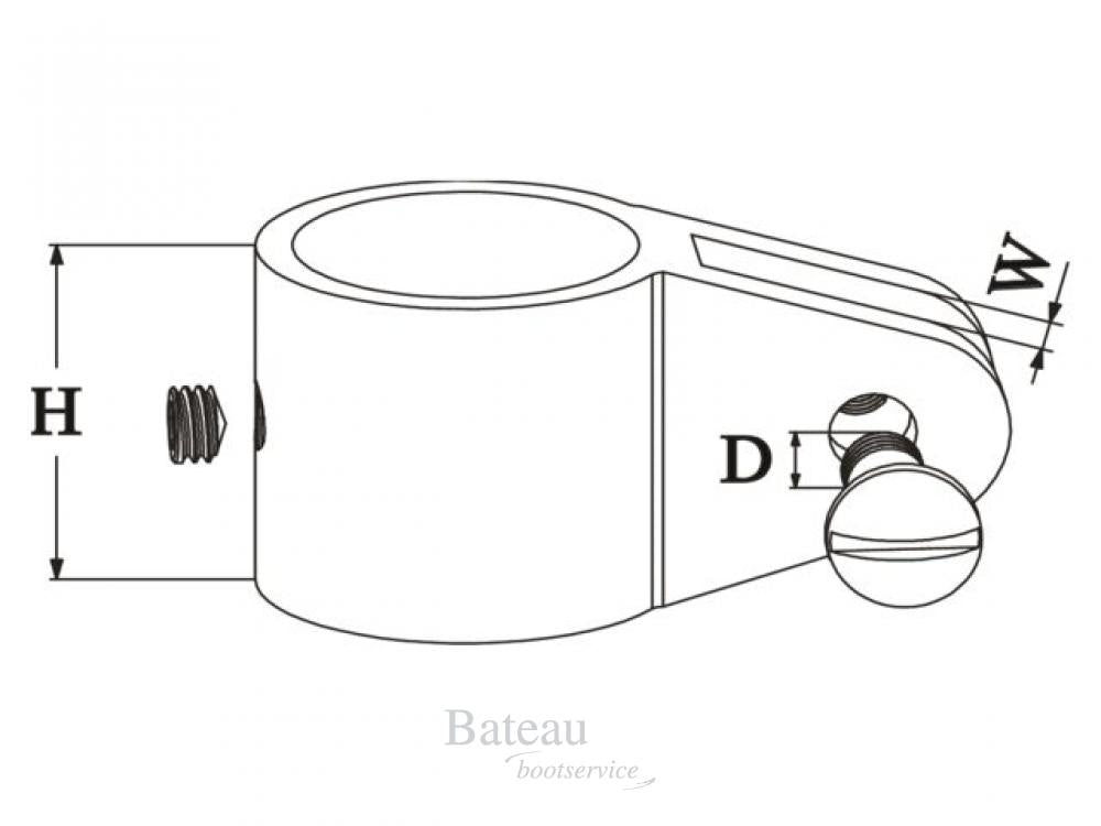 RVS Middenstuk biminitop 20/22/25 mm - Bateau Bootservice