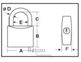 RVS Hangslot 30 mm lange beugel SeaLock - Bateau Bootservice