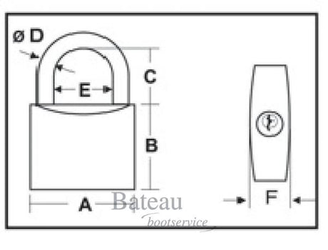 RVS Hangslot set 3 dezelfde sleutel 30 mm - Bateau Bootservice
