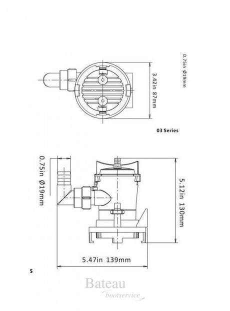 Sea Flo Lenspomp 350 GPH - 12v - Bateau Bootservice