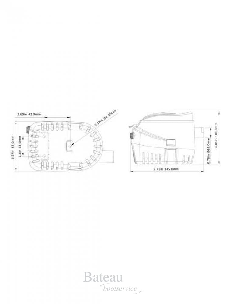 Sea Flo Lenspomp 750 GPH - 12v - Automatisch - Bateau Bootservice