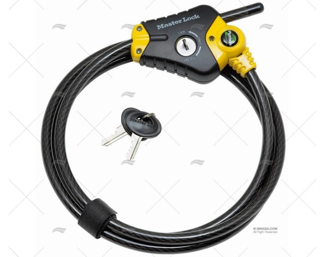 Master Lock verstelbaar kabelslot 1,80 meter lang en 10 mm dik – met sleutel

