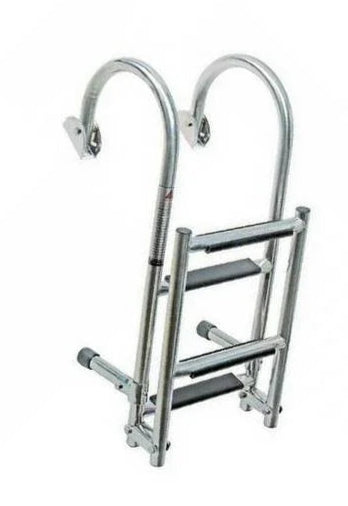 Rvs Boot Railing RVS Boot Trap – Uitklapbaar met 3 Treden en Railing – Bateau Bootservice