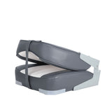 Lage rug bootstoel wit antraciet opvouwbaar model 49x40x39 cm met 13x13 cm montagepatroon ingeklapt