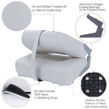 witte bootstoel vinyl compacte stoel voor boot met rugleuning technische foto